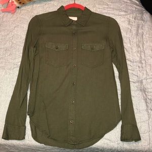 Army green button up